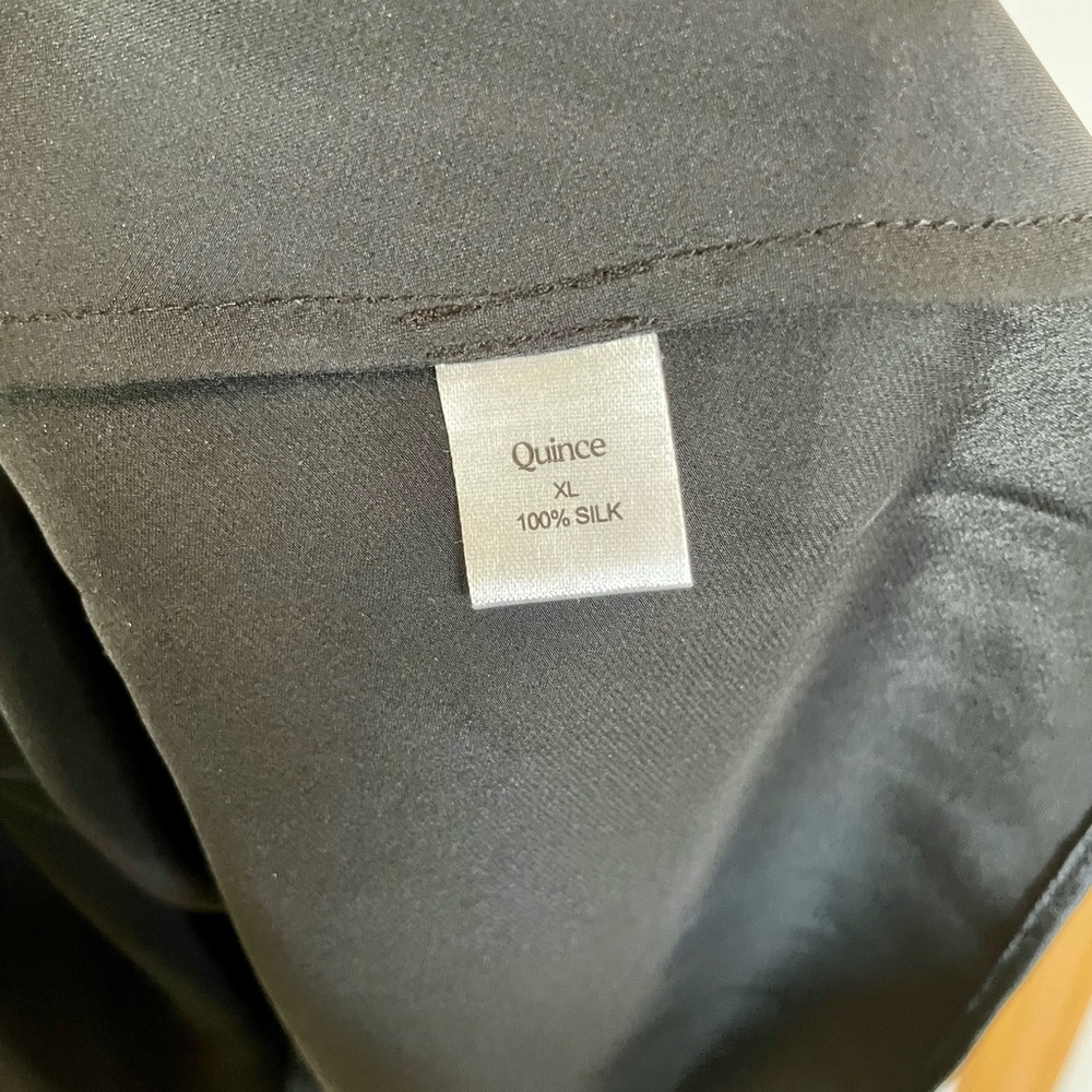 Quince Classic Black Silk A-Line Skirt - Picture 3 of 4